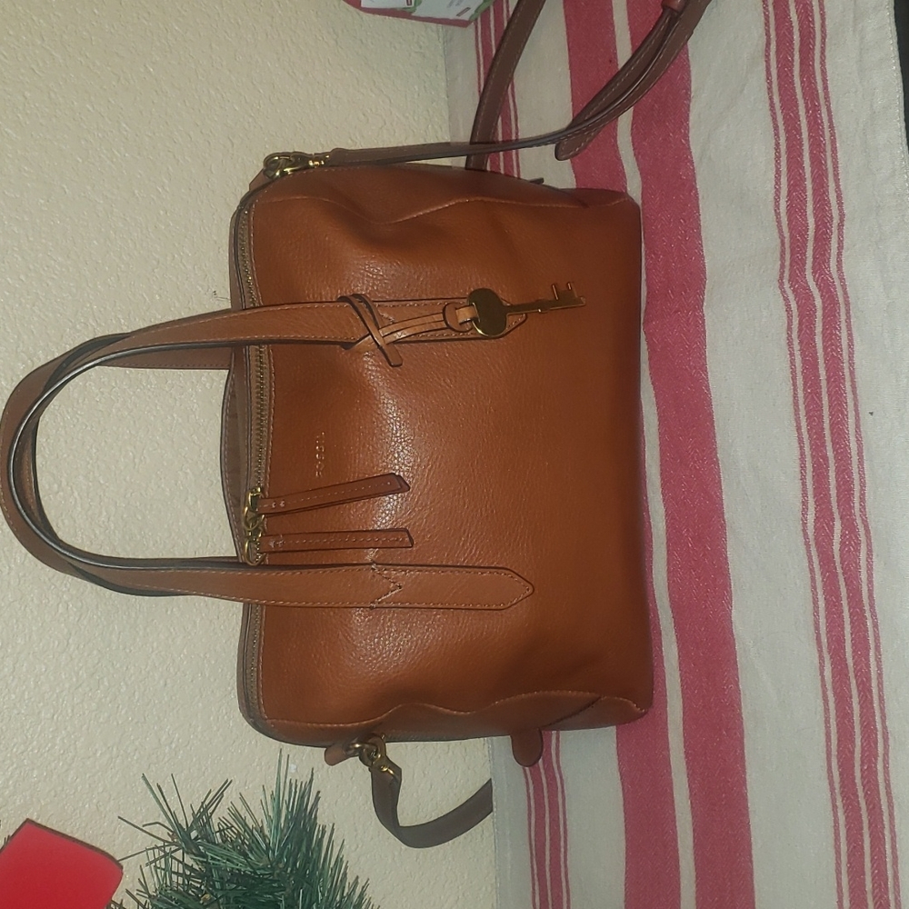 Fossil Brown Leather Sydney Satchel